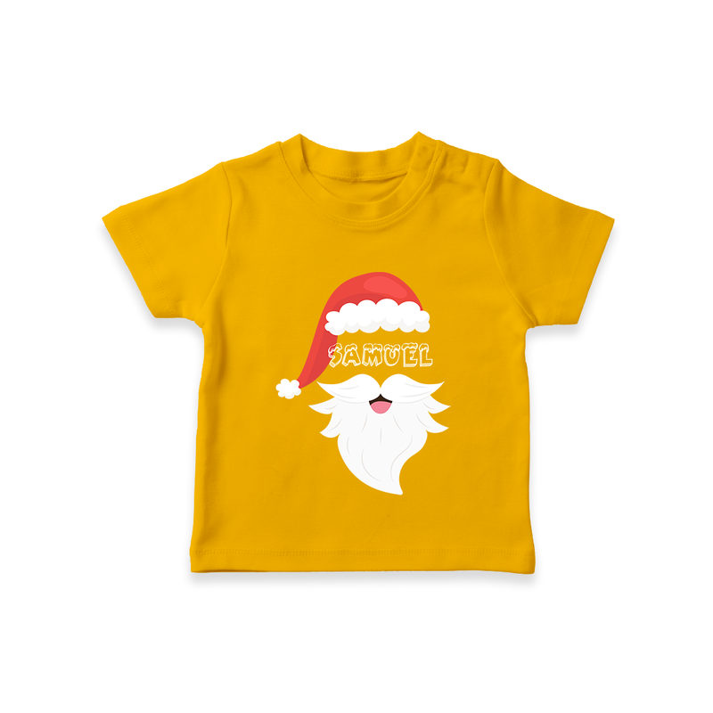 Santa Claus - Customized Christmas Themed T-Shirt For Kids - CHROME YELLOW - 0-5 Months Old (Chest 17")