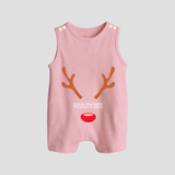 Antler Edition - Customized Christmas Themed Romper Suit For Babies - BABY PINK - 0 - 5 Months Old (Chest 18")