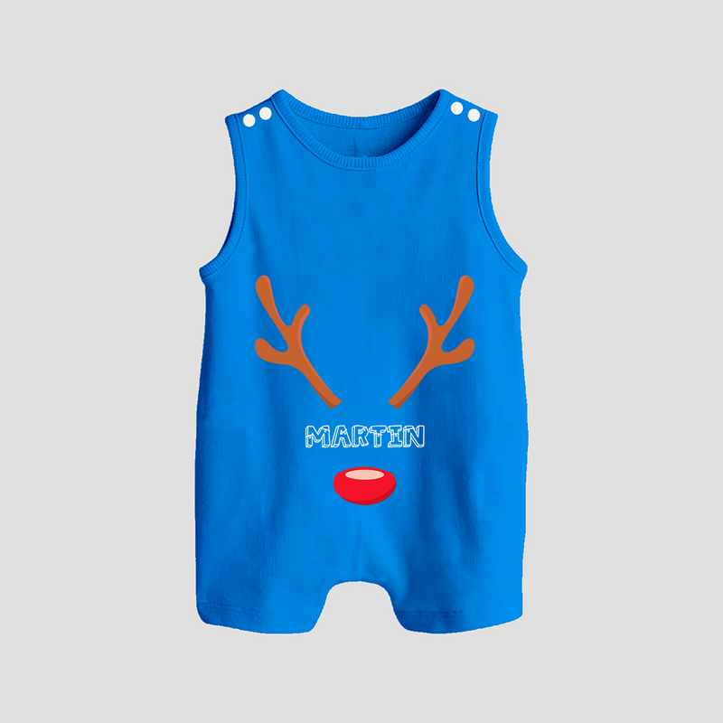 Antler Edition - Customized Christmas Themed Romper Suit For Babies - ROYAL BLUE - 0 - 5 Months Old (Chest 18")