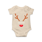 Antler Edition - Customized Christmas Themed Romper For Babies - IVORY - 0 - 3 Months Old (Chest 16")