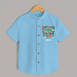 Santa Claus Is Coming To Town - Customized Christmas Themed Shirt For Kids - SKY BLUE - 0 - 6 Months Old (Chest 23")