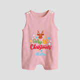 My 1st Christmas - Customized Christmas Themed Romper Suit For Babies - BABY PINK - 0 - 5 Months Old (Chest 18")