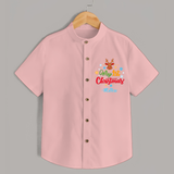 My 1st Christmas - Customized Christmas Themed Shirt For Kids - PEACH - 0 - 6 Months Old (Chest 23")