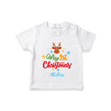 My 1st Christmas - Customized Christmas Themed T-Shirt For Kids - WHITE - 0-5 Months Old (Chest 17")