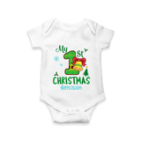 My First Christmas - Customized Christmas Themed Romper For Babies - WHITE - 0 - 3 Months Old (Chest 16")