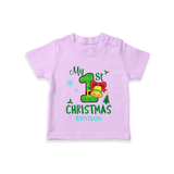 My First Christmas - Customized Christmas Themed T-Shirt For Kids - LILAC - 0-5 Months Old (Chest 17")