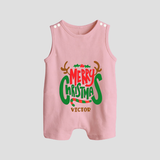 Merry Christmas Joy To All - Customized Christmas Themed Romper Suit For Babies - BABY PINK - 0 - 5 Months Old (Chest 18")