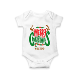 Merry Christmas Joy To All - Customized Christmas Themed Romper For Babies - WHITE - 0 - 3 Months Old (Chest 16")