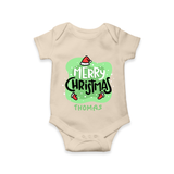 Merry Christmas & Winter Wonders - Customized Christmas Themed Romper For Babies - IVORY - 0 - 3 Months Old (Chest 16")