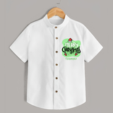 Merry Christmas & Winter Wonders - Customized Christmas Themed Shirt For Kids - WHITE - 0 - 6 Months Old (Chest 23")