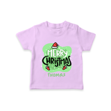 Merry Christmas & Winter Wonders - Customized Christmas Themed T-Shirt For Kids - LILAC - 0-5 Months Old (Chest 17")