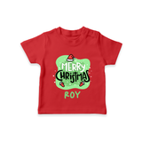 Merry Christmas T-Shirt |Custom Baby Holiday Outfit - RED - 0-5 Months Old (Chest 17")