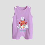 Be Joyful - Customized Christmas Themed Romper Suit For Babies - LILAC - 0 - 5 Months Old (Chest 18")