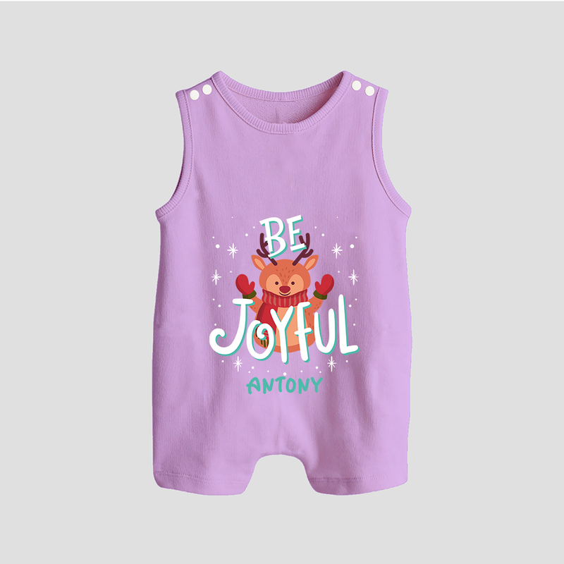 Be Joyful - Customized Christmas Themed Romper Suit For Babies - LILAC - 0 - 5 Months Old (Chest 18")