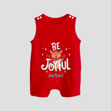 Be Joyful - Customized Christmas Themed Romper Suit For Babies - RED - 0 - 5 Months Old (Chest 18")