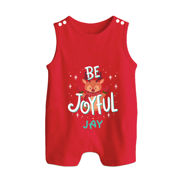 Be Joyful Romper Suit / Sleeveless Romper | Custom Baby Romper Suit / Sleeveless Romper for Christmas Celebration - RED - 0 - 5 Months Old (Chest 18")