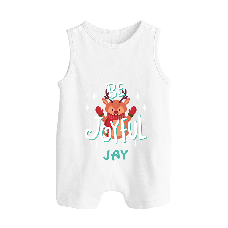 Be Joyful Romper Suit / Sleeveless Romper | Custom Baby Romper Suit / Sleeveless Romper for Christmas Celebration - WHITE - 0 - 5 Months Old (Chest 18")