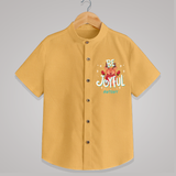 Be Joyful - Customized Christmas Themed Shirt For Kids - PASTEL YELLOW - 0 - 6 Months Old (Chest 23")