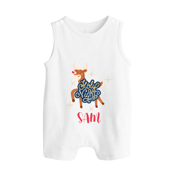 Jolly Night Romper Suit / Sleeveless Romper | Personalized Baby Holiday Outfit - WHITE - 0 - 5 Months Old (Chest 18")