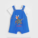 Holy Night - Customized Christmas Themed Dungaree Set For Kids - COBALT BLUE - 0 - 5 Months Old (Chest 18")