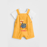 Holy Night - Customized Christmas Themed Dungaree Set For Kids - PASTEL YELLOW - 0 - 5 Months Old (Chest 18")