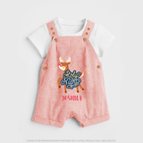 Holy Night - Customized Christmas Themed Dungaree Set For Kids - PEACH - 0 - 5 Months Old (Chest 18")