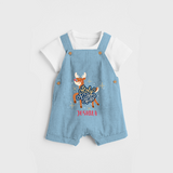 Holy Night - Customized Christmas Themed Dungaree Set For Kids - SKY BLUE - 0 - 5 Months Old (Chest 18")