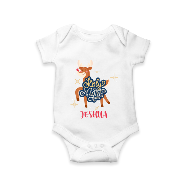 Holy Night - Customized Christmas Themed Romper For Babies - WHITE - 0 - 3 Months Old (Chest 16")