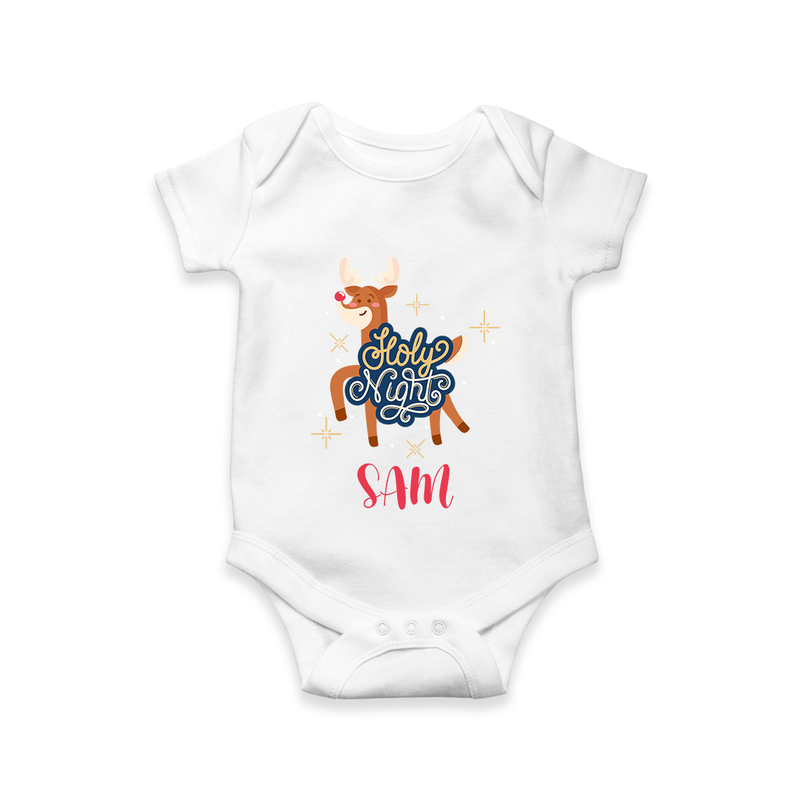 Jolly Night Romper | Personalized Baby Holiday Outfit - WHITE - New Born (Chest 14")