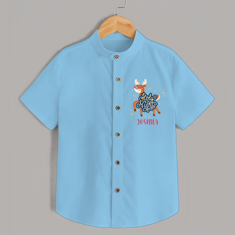 Holy Night - Customized Christmas Themed Shirt For Kids - SKY BLUE - 0 - 6 Months Old (Chest 23")