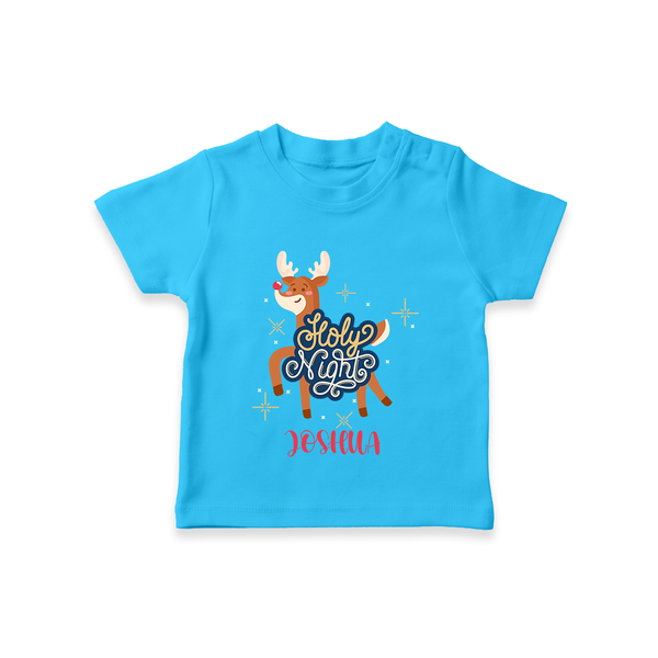 Holy Night - Customized Christmas Themed T-Shirt For Kids - SKY BLUE - 0-5 Months Old (Chest 17")