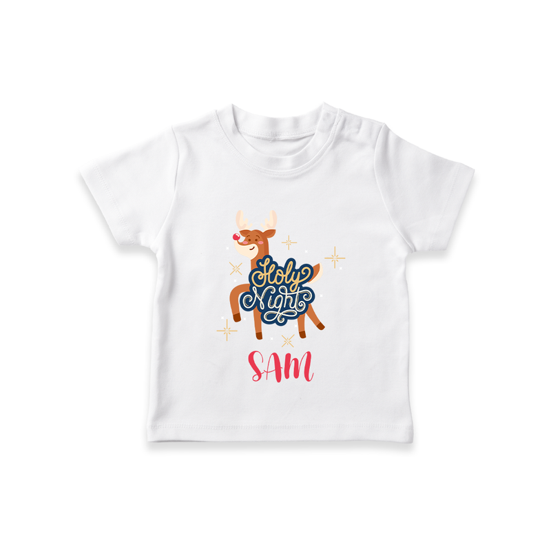 Jolly Night T-Shirt | Personalized Baby Holiday Outfit - WHITE - 0-5 Months Old (Chest 17")