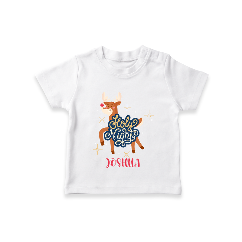 Holy Night - Customized Christmas Themed T-Shirt For Kids - WHITE - 0-5 Months Old (Chest 17")