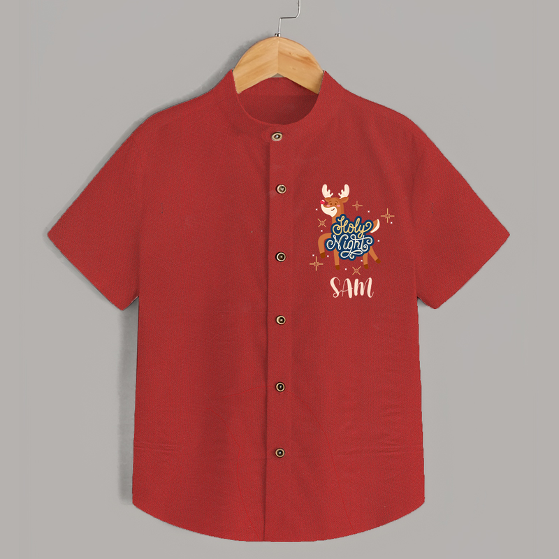 Jolly Night Shirt | Personalized Baby Holiday Outfit - RED - 0 - 6 Months Old (Chest 23")