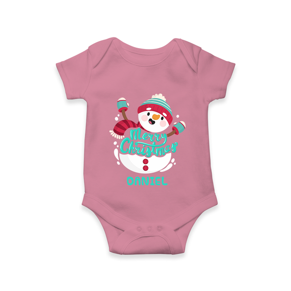 Merry Christmas Frosty Fun - Customized Christmas Themed Romper For Babies - ONION - 0 - 3 Months Old (Chest 16")