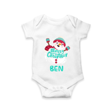Merry Christmas Romper |Personalized Baby Holiday Outfit - WHITE - New Born (Chest 14")