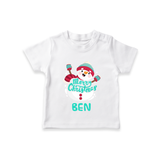 Merry Christmas T-Shirt |Personalized Baby Holiday Outfit - WHITE - 0-5 Months Old (Chest 17")
