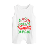 Until Naughty Romper Suit / Sleeveless Romper | Custom Baby Christmas Romper Suit / Sleeveless Romper - WHITE - 0 - 5 Months Old (Chest 18")