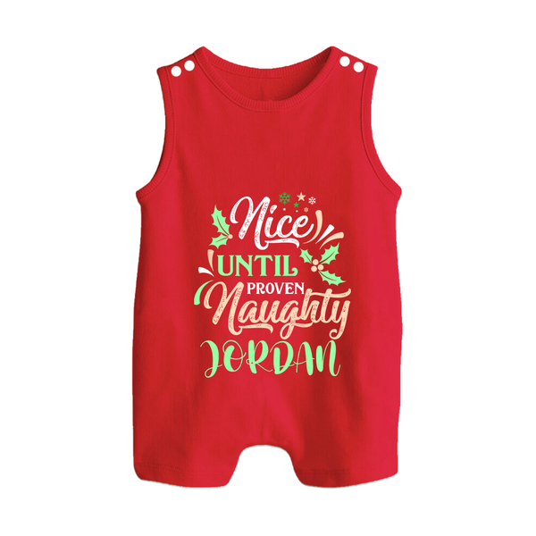Until Naughty Romper Suit / Sleeveless Romper | Custom Baby Christmas Romper Suit / Sleeveless Romper - RED - 0 - 5 Months Old (Chest 18")