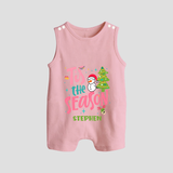 Tis The Season - Customized Christmas Themed Romper Suit For Babies - BABY PINK - 0 - 5 Months Old (Chest 18")