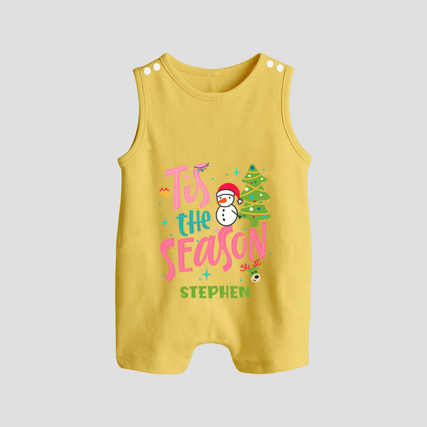 Tis The Season - Customized Christmas Themed Romper Suit For Babies - PASTEL YELLOW - 0 - 5 Months Old (Chest 18")