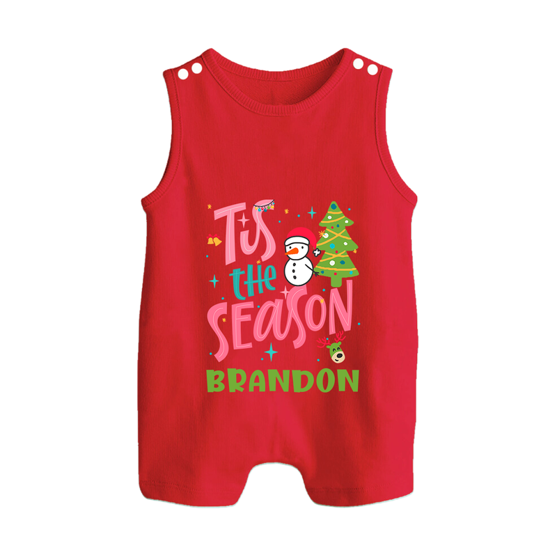 This is the Season to Be Jolly Romper Suit / Sleeveless Romper | Personalized Baby Christmas Romper Suit / Sleeveless Romper - RED - 0 - 5 Months Old (Chest 18")