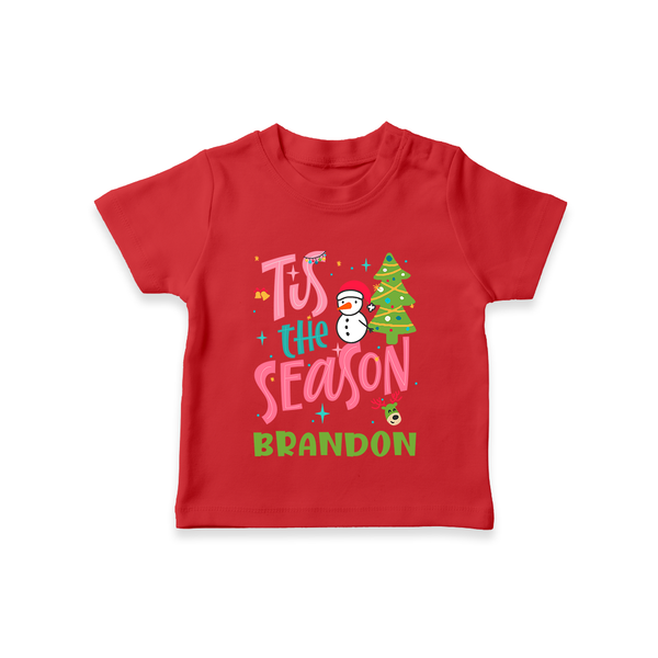This is the Season to Be Jolly T-Shirt | Personalized Baby Christmas T-Shirt - RED - 0-5 Months Old (Chest 17")