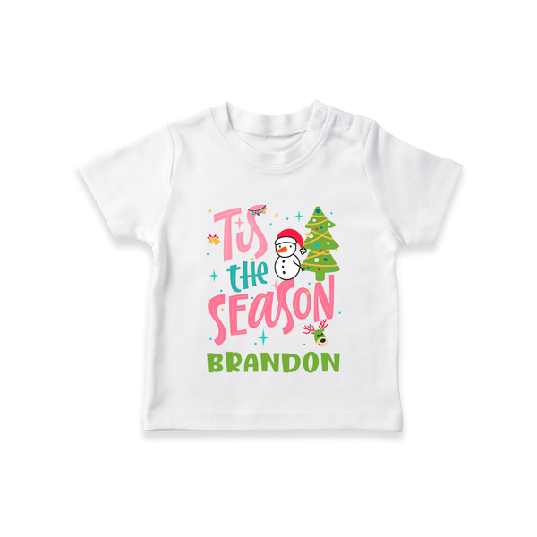 This is the Season to Be Jolly T-Shirt | Personalized Baby Christmas T-Shirt - WHITE - 0-5 Months Old (Chest 17")