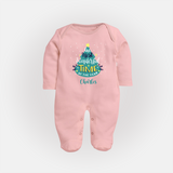 The Most Wonderful Time Of The Year - Customized Christmas Themed Sleep Suit For Babies - BABY PINK - New Born (Chest 7.5")