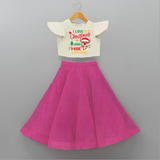 I Love Christmas And Music - Customized Christmas Themed Crop Top And Skirt For Kids - FUSCHIA - 6 - 9 Months Old (Chest 20" , Frock Waist 20")