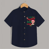 I Love Christmas And Music - Customized Christmas Themed Shirt For Kids - NAVY BLUE - 0 - 6 Months Old (Chest 23")