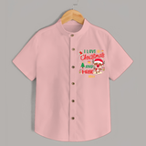 I Love Christmas And Music - Customized Christmas Themed Shirt For Kids - PEACH - 0 - 6 Months Old (Chest 23")