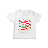 I Love Christmas and Music T-Shirt | Custom Baby Holiday T-Shirt - WHITE - 0-5 Months Old (Chest 17")