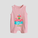 Jingle Bells - Customized Christmas Themed Romper Suit For Babies - BABY PINK - 0 - 5 Months Old (Chest 18")